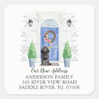 Black Cockapoo Blue Door Nouveau Étiquette d'adres