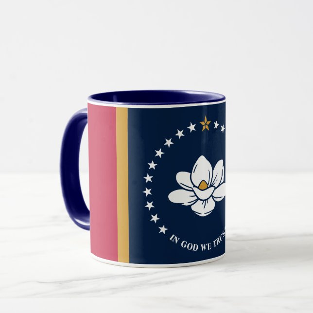 Black Combo Mug with flag of Mississippi, USA (Devant gauche)