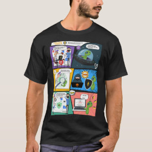 Black Comics Greenie AI Protector Man T-shirt Homm