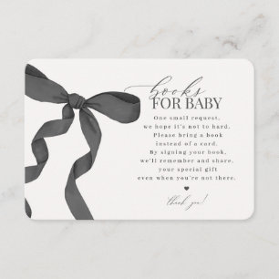 Black Coquette Books For Baby Invitation insert