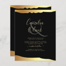 Black Cravate Mariage Gold Foil Script Élégant évé