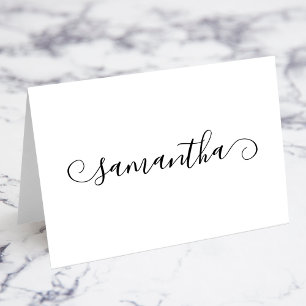 Black Cute Curl Signature Nom Cartes de présence