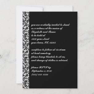 Black Damask Invitation gothique Vintage
