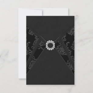 Black Damask Toutes Occasion Fête Invitations