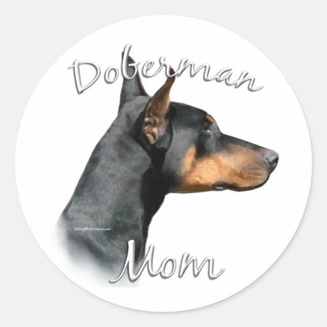 Black Doberman Maman - Sticker (Devant)