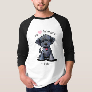 Black Doodle Pup Mon Coeur Appartient T-shirt