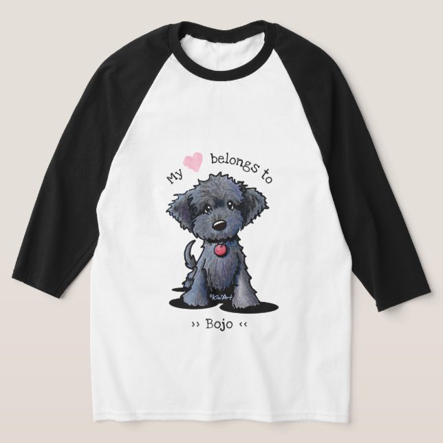 Black Doodle Pup Mon Coeur Appartient T-shirt (Poser)