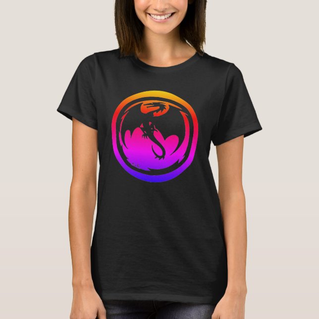 Black Dragon neon women black t-shirt (Devant)