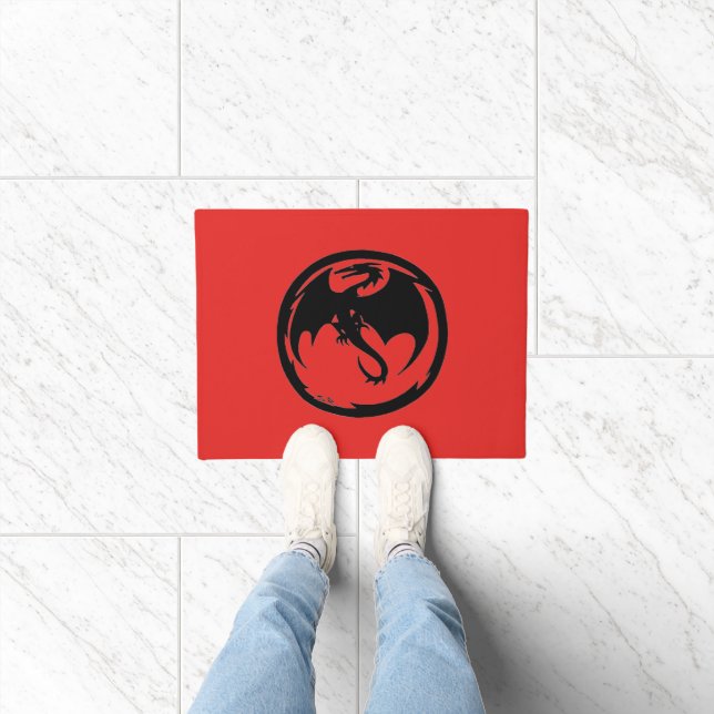Black Dragon rouge petit tapis de porte (Intérieur)