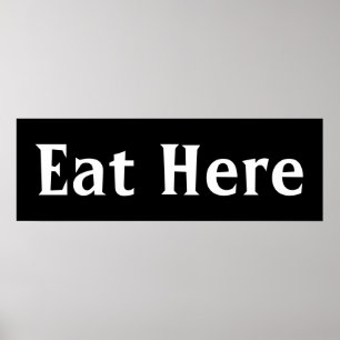 Black Eat Here Wall Art Poster Imprimer