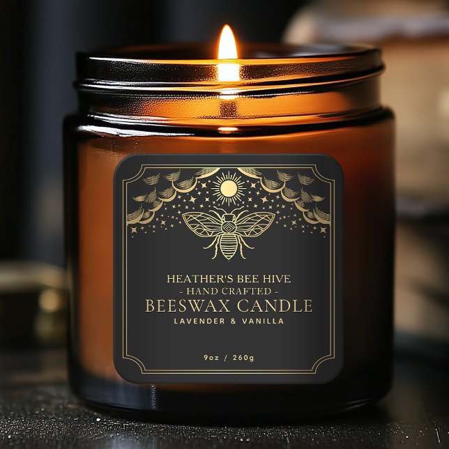 Black Editable Tarot Honeybee Étiquette (Créateur téléchargé)