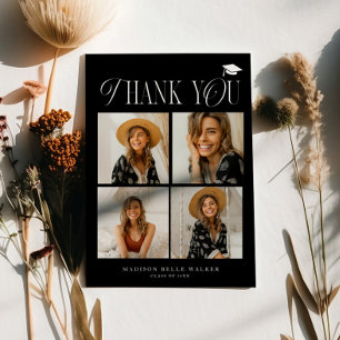 Black Elegance Graduation Merci Photo Collage