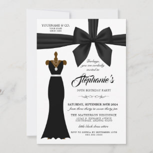 Black Elegant Mode Tiffany Invitation Anniversaire