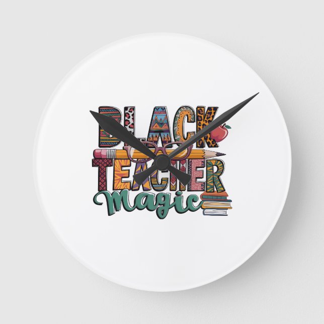 Black Enseignant Horloges magiques Design : (Recto)
