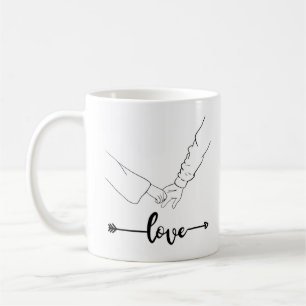 Black et blanc Illustration Love Couple Mug
