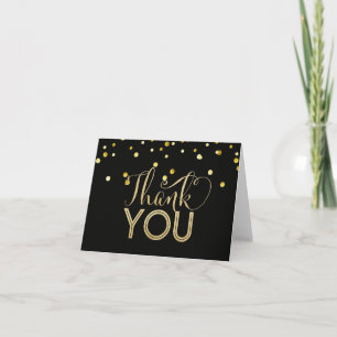 Black et Faux Gold Merci Cartes