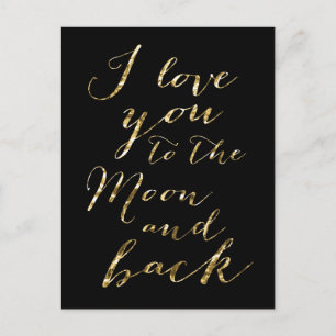 Black Et Gold Je Vous Aime Aux Cartes Postales Lun