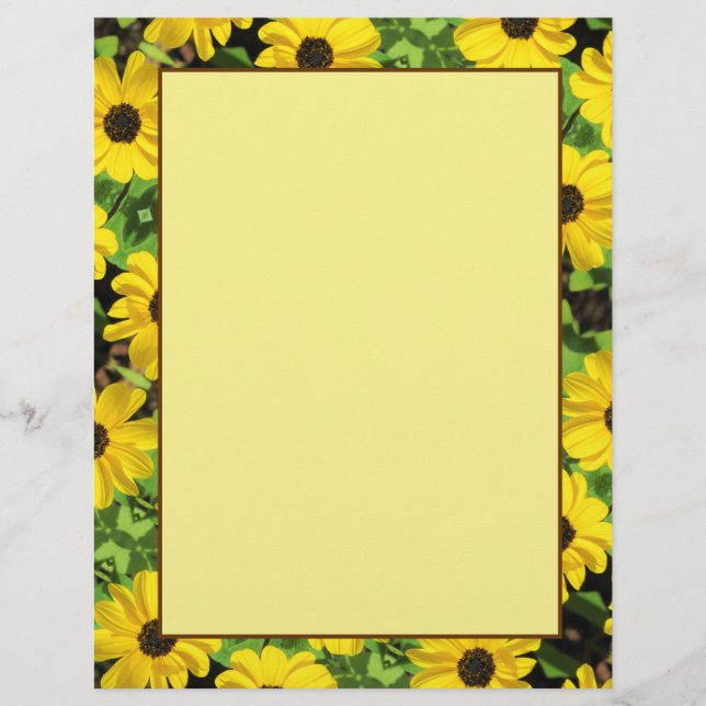 Black Eyed Susan Floral 8,5 x 11 Stationnaire (Devant)