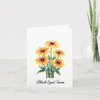Black Eyed Susan Floral Blank Note Card