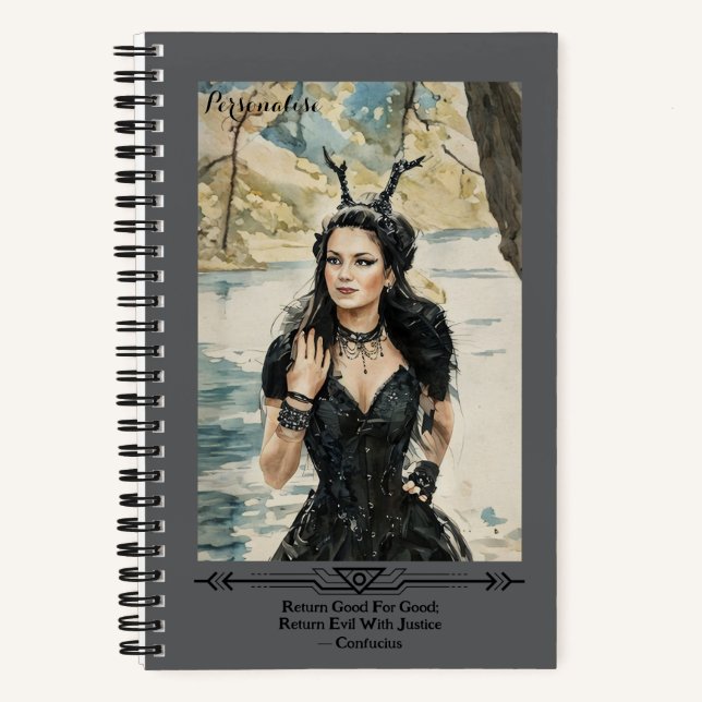 Black Fairy Queen Confucius GoodEvil Quote Journal (Recto)