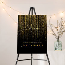 Black Falling Golden Sparkings Accueil d'anniversa