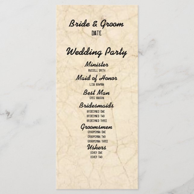 Black Fishing Lovers Wedding Programme (Devant)