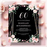 Black Floral 60e Budget Invitation Anniversaire<br><div class="desc">Vous cherchez une invitation charmant et abordable pour votre prochain 60e anniversaire? Ne cherchez pas plus loin que notre invitation au papier floral noir! Avec un design chic et une police élégante, des fleurs roses délicates sur un arrière - plan noir chic, cette invitation personnalisable vous donnera le ton parfait...</div>