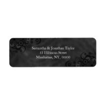 Black Floral Chalkboard Étiquette de petite adress