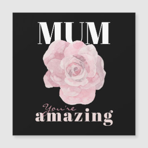 Black Floral Fête des Mères Magnet de voeux