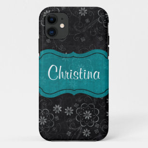 Black Floral iPhone 5 Mate à peine là™ Coque