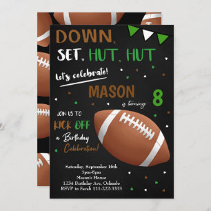 Black Football Boys Invitation Anniversaire