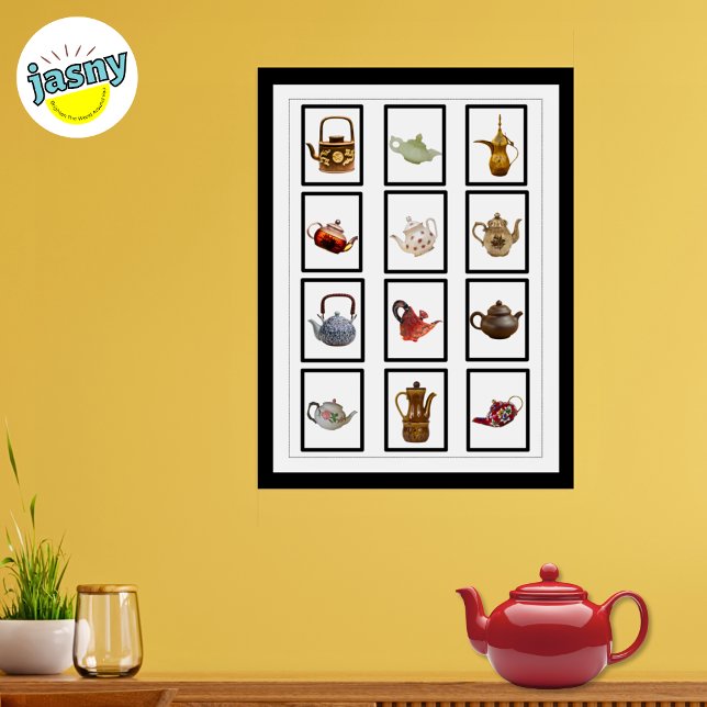 Black Framed Teapots Poster (Créateur téléchargé)