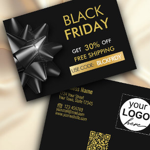 Black Friday Sale Classic Bow QR Code Carte de réd