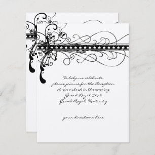 Black Funky Elegant Faire-part de mariage de perle