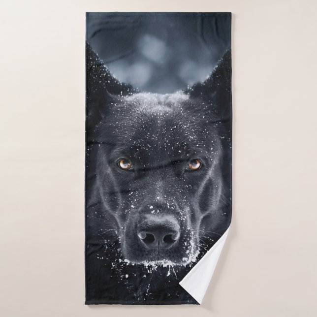 Black German Shepherd (Serviette de bain)
