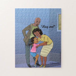 Black girl Jigsaw Puzzle avec maman et papa me ser