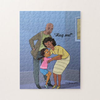 Black girl Jigsaw Puzzle avec maman et papa me ser
