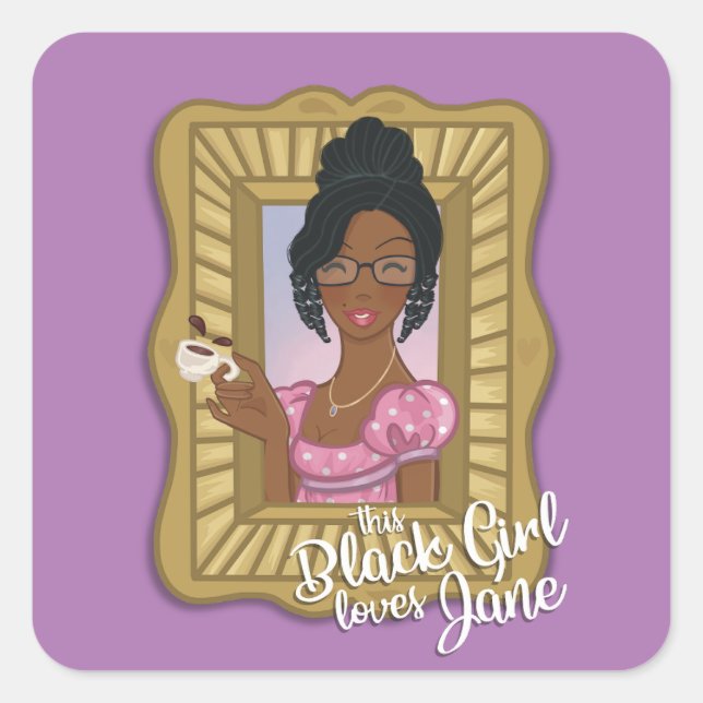 Black Girl Loves Jane Sticker en violet (Devant)