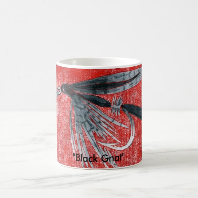 "Black Gnat" Truite classique Volant Mug (Centre)