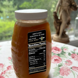 Black Gold 2020 Valeur nutritive Miel Étiquette Be