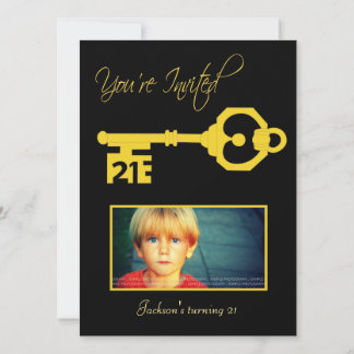 Black & Gold 21ème anniversaire de fête Invitation