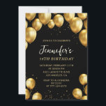 Black Gold 34e anniversaire invitations Ballons<br><div class="desc">Invitations Black 34e anniversaire Gold Balloons Confetti</div>