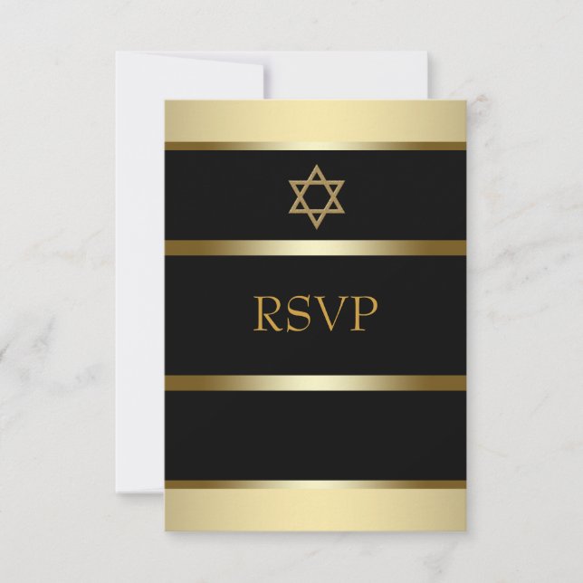 Black Gold Bar Mitzvah RSVP (Devant)