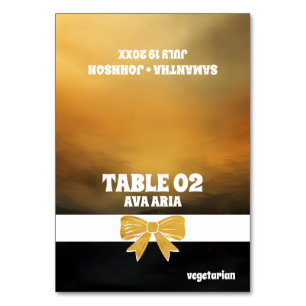 Black Gold Bow Mariage Repas Choice Place Cartes