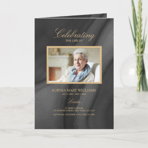 Black & Gold Calligraphy Memorial Programme
