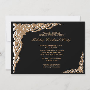 Black Gold Cocktail Party Invitations