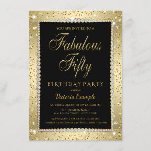 Black Gold Diamond Invitation fabuleuse 50 Anniver