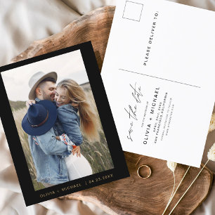 Black Gold Enregistrer la date Carte postale Photo