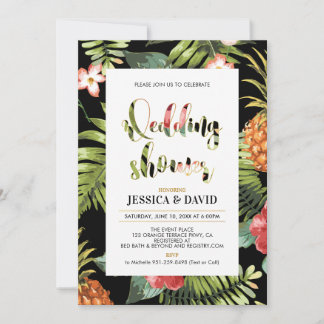 Black & Gold | Faire-part de douche de mariage d'é