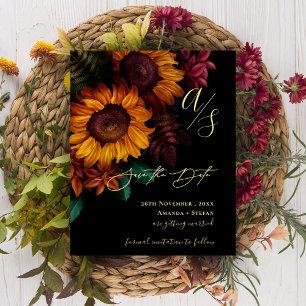 Black & Gold Fall Floral Wedding Enregistrer la da